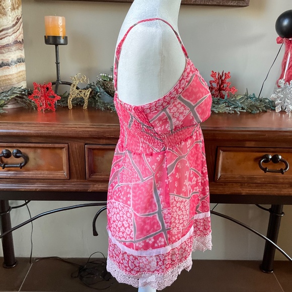 Wet Seal Floral Print with lace Cami Size S Red/Brown - Picture 6 of 8